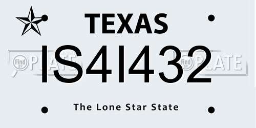IS4I432 Texas License Plate