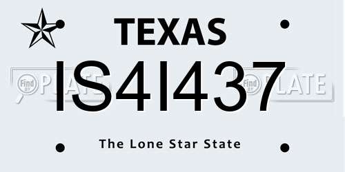 IS4I437 Texas License Plate