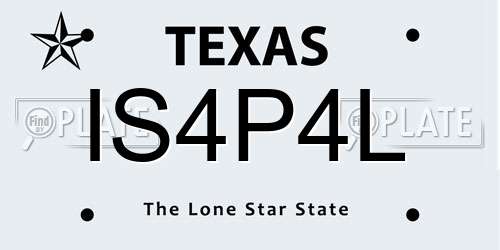 IS4P4L Texas License Plate