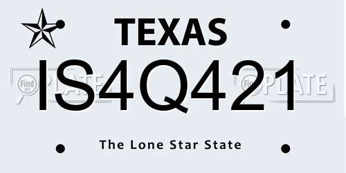 IS4Q421 Texas License Plate
