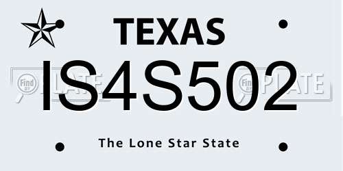 IS4S502 Texas License Plate