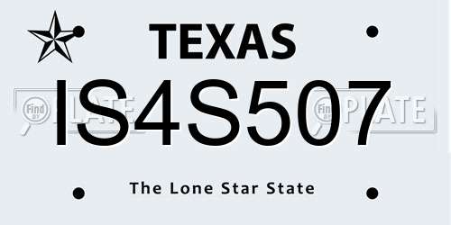IS4S507 Texas License Plate