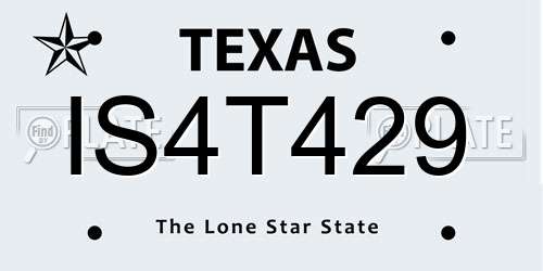 IS4T429 Texas License Plate