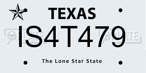 IS4T479 Texas License Plate