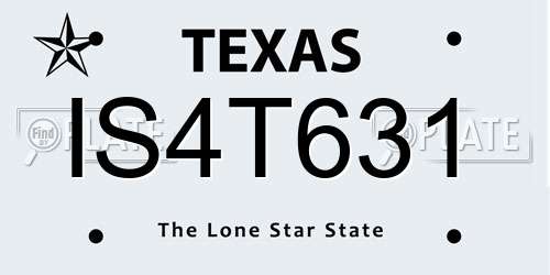 IS4T631 Texas License Plate