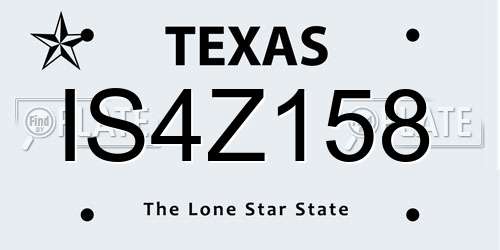 IS4Z158 Texas License Plate