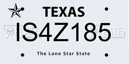 IS4Z185 Texas License Plate