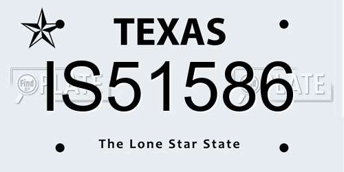 IS51586 Texas License Plate