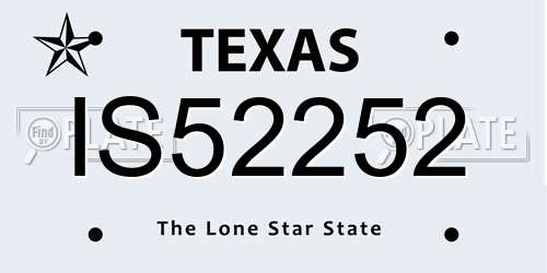 IS52252 Texas License Plate