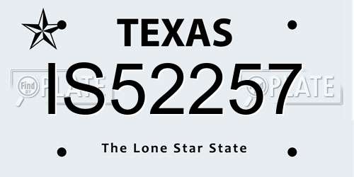 IS52257 Texas License Plate