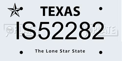 IS52282 Texas License Plate