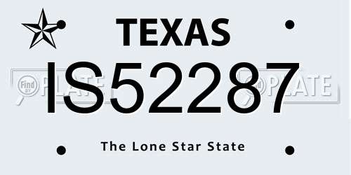 IS52287 Texas License Plate