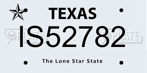 IS52782 Texas License Plate