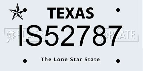 IS52787 Texas License Plate