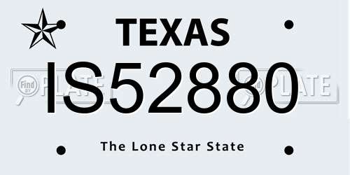 IS52880 Texas License Plate