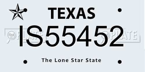 IS55452 Texas License Plate