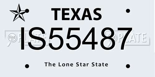 IS55487 Texas License Plate