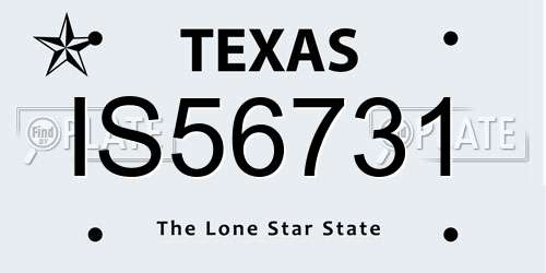 IS56731 Texas License Plate