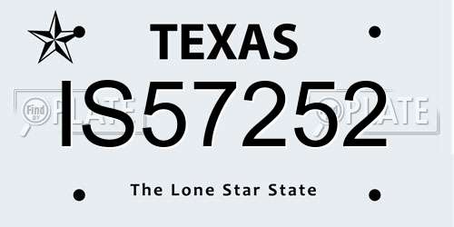 IS57252 Texas License Plate