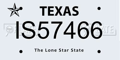 IS57466 Texas License Plate