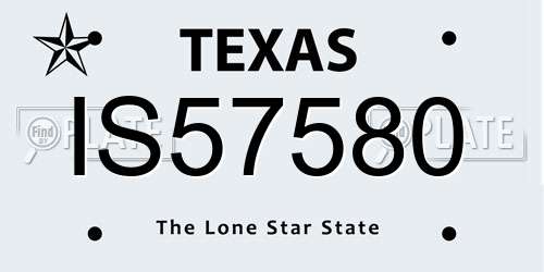 IS57580 Texas License Plate