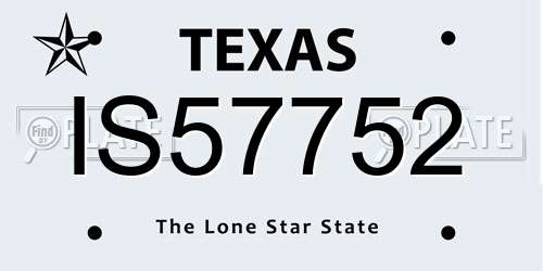IS57752 Texas License Plate