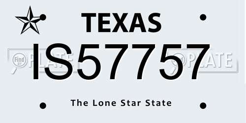 IS57757 Texas License Plate