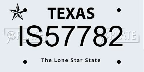 IS57782 Texas License Plate
