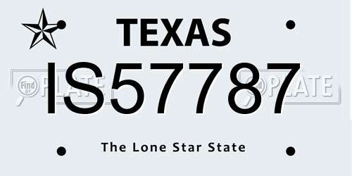 IS57787 Texas License Plate