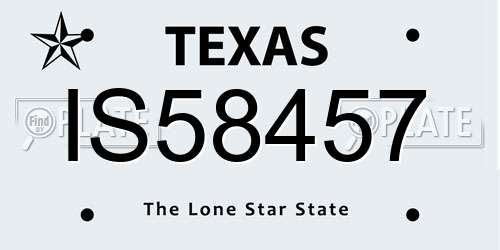 IS58457 Texas License Plate