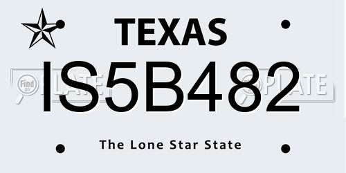 IS5B482 Texas License Plate