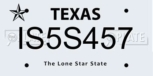 IS5S457 Texas License Plate