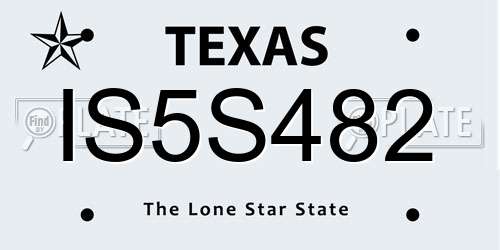 IS5S482 Texas License Plate