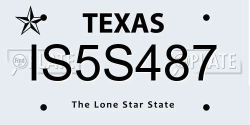 IS5S487 Texas License Plate