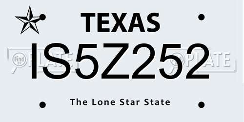 IS5Z252 Texas License Plate