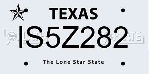 IS5Z282 Texas License Plate
