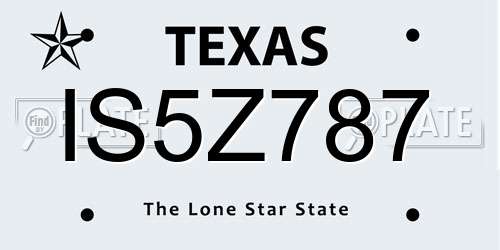 IS5Z787 Texas License Plate