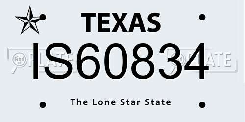IS60834 Texas License Plate