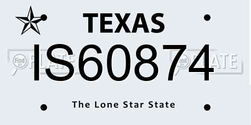 IS60874 Texas License Plate