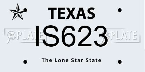 IS623 Texas License Plate