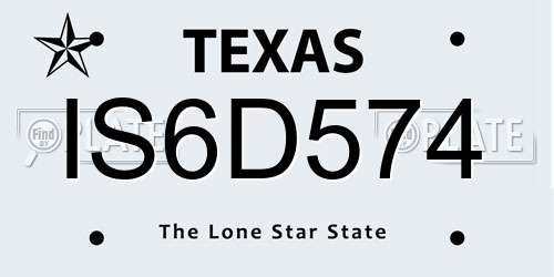 IS6D574 Texas License Plate