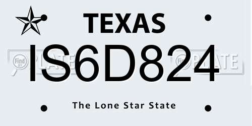 IS6D824 Texas License Plate