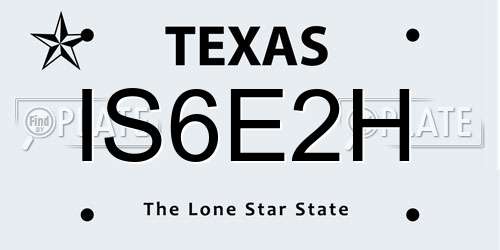 IS6E2H Texas License Plate