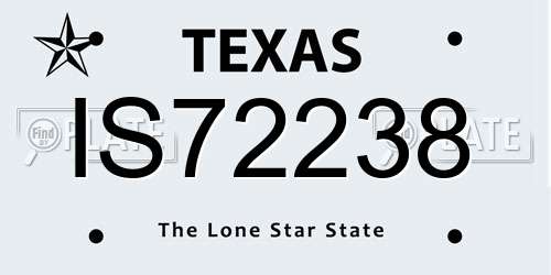 IS72238 Texas License Plate