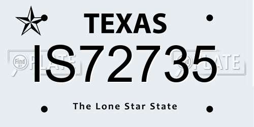 IS72735 Texas License Plate