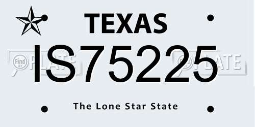 IS75225 Texas License Plate