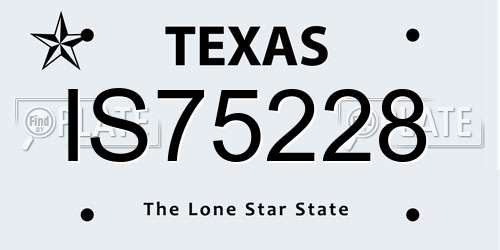 IS75228 Texas License Plate