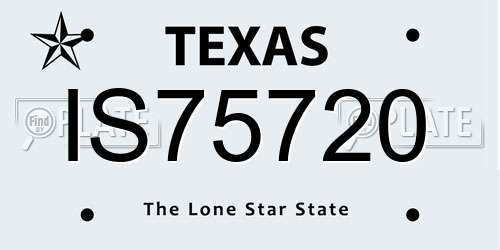 IS75720 Texas License Plate