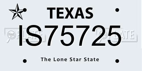 IS75725 Texas License Plate