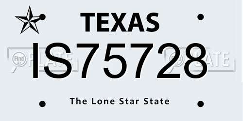 IS75728 Texas License Plate